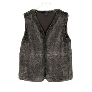 Eddie Bauer Brown Faux Fur Vest Women's Small